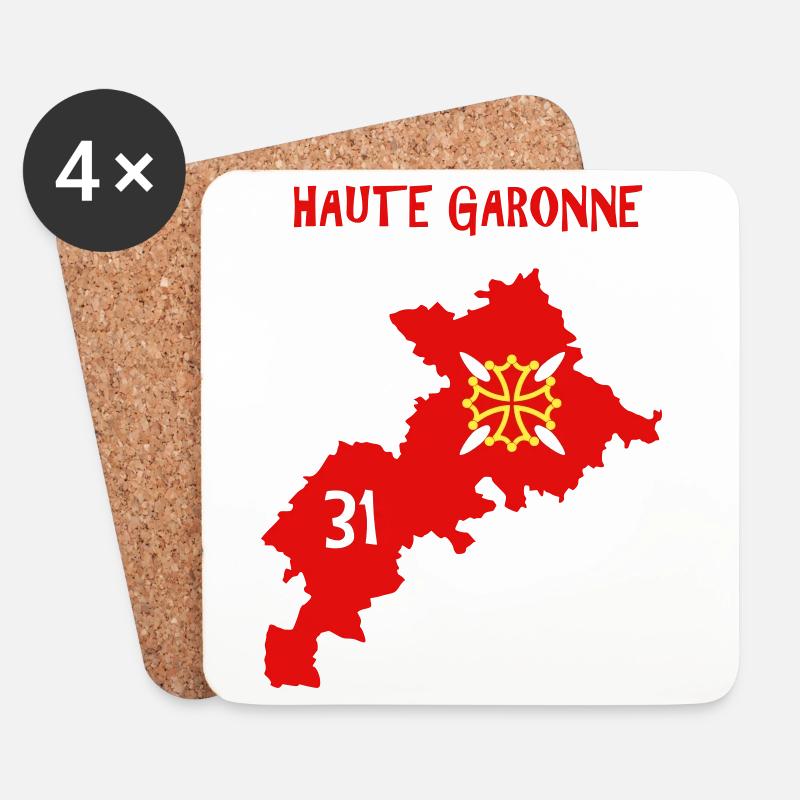Haute Garonne - Untersetzer (4er-Set) - Weiß