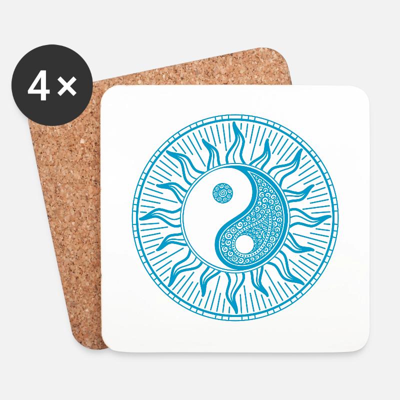 Qi Gong Yin Yang - Untersetzer (4er-Set) - Weiß