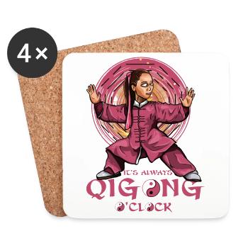 C’est toujours Qi Gong O’Clock - Dessous de verre (lot de 4) - blanc - Devant