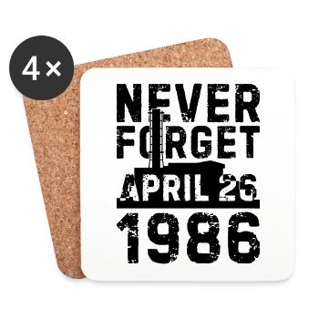 Never forget 1986 April Chernobyl Geschenk UdSSR - Untersetzer (4er-Set) - Weiß - Vorne
