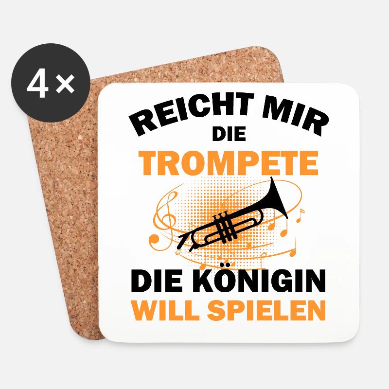 Trompete Trompeter - Untersetzer (4er-Set) - Weiß