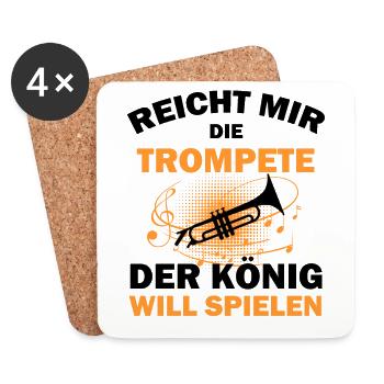 Trompete Trompeter - Untersetzer (4er-Set) - Weiß - Vorne