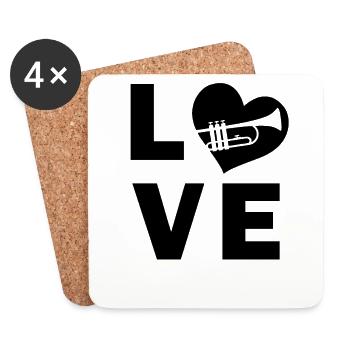 Trumpet Trumpeter - Coasters (set of 4) - white - Front