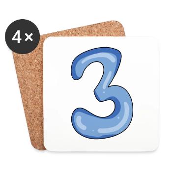 3 - Dessous de verre (lot de 4) - blanc - Devant