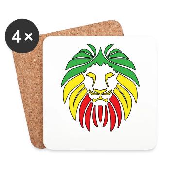 Rasta Reggae Reggaeton Music Lion Gift - Coasters (set of 4) - white - Front