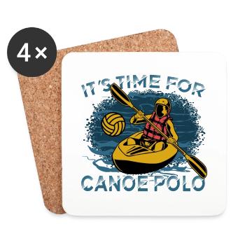 C’est l’heure du canoë-polo - Dessous de verre (lot de 4) - blanc - Devant