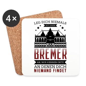 Bremen - Bremer - Untersetzer (4er-Set) - Weiß - Vorne
