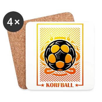 Korfball Retro Gift - Coasters (set of 4) - white - Front
