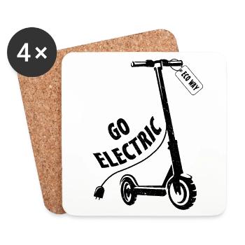 Optez pour l’éco-électrique Scooter Sport Hobby Roller - Dessous de verre (lot de 4) - blanc - Devant