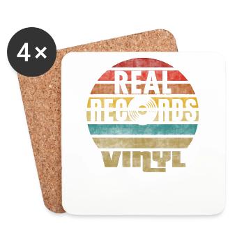 Vinyle Vintage Retro Music Record LP - Dessous de verre (lot de 4) - blanc - Devant