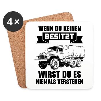 Wenn du keinen URAL Lastwagen Fahrer sowjetische - Untersetzer (4er-Set) - Weiß - Vorne