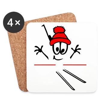 Biathlon, winter sports, skiing - Coasters (set of 4) - white - Front