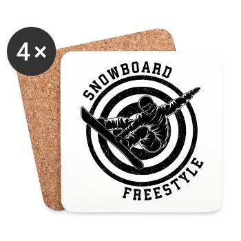 Snowboard Freestyle Snowboarden Snowboarder Sport - Untersetzer (4er-Set) - Weiß - Vorne