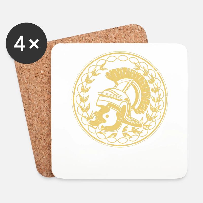 Helm Roman Legion Flagge Wappen Reich - Untersetzer (4er-Set) - Weiß