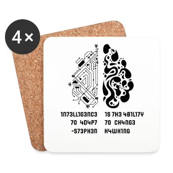 Brain Math School Formula Pi Professeur d’université - Dessous de verre (lot de 4) - blanc - Devant