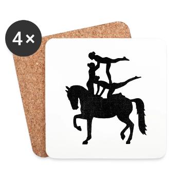 Vaulting Silhouette Girl Rider Cadeau - Dessous de verre (lot de 4) - blanc - Devant
