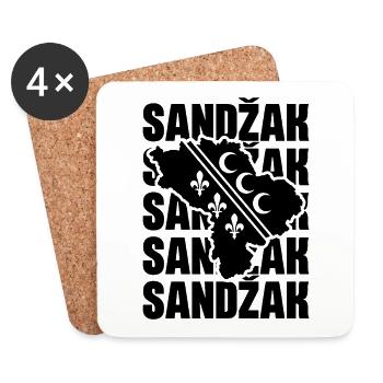 Sandzak Sandzaklija Novi Pazar Flagge Geschenk - Untersetzer (4er-Set) - Weiß - Vorne
