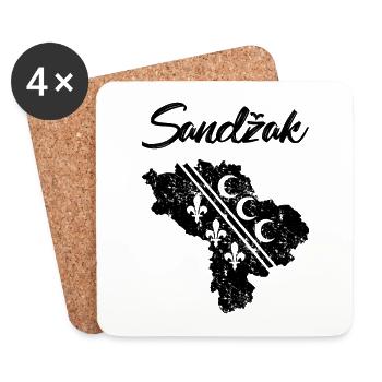 Sandzak Sandzaklija Novi Pazar Flagge Geschenk - Untersetzer (4er-Set) - Weiß - Vorne
