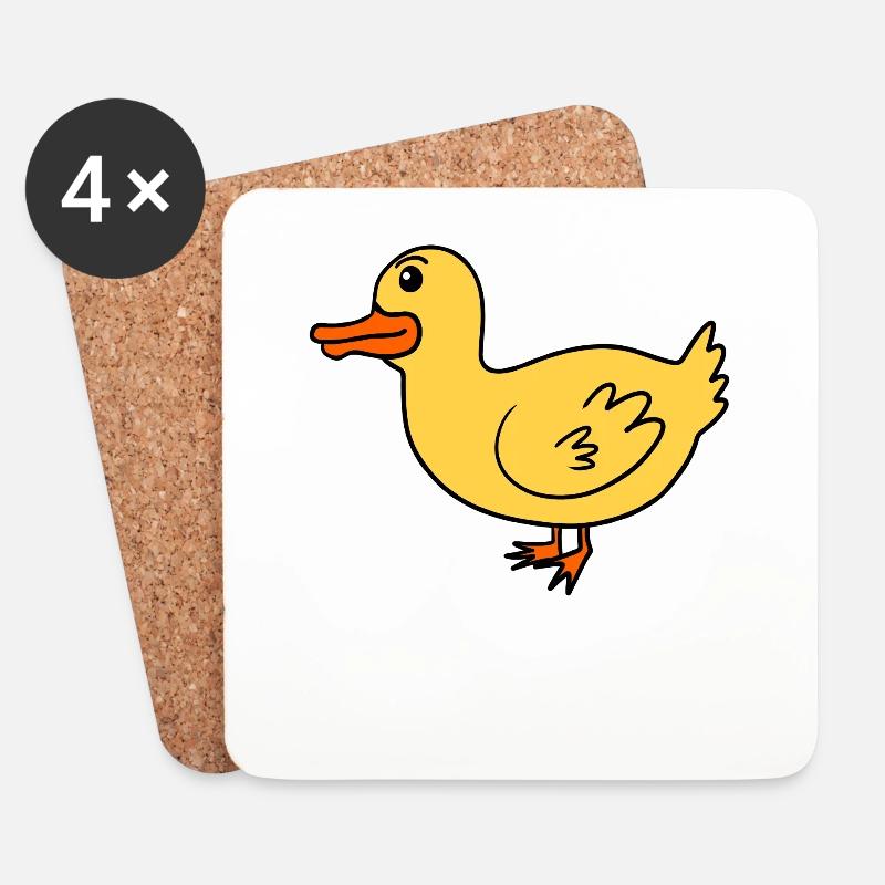 Ente - Untersetzer (4er-Set) - Weiß