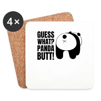 Guess what? Panda Butt Bär Spruch Humor Wortspiel - Untersetzer (4er-Set) - Weiß - Vorne