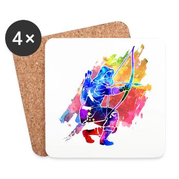Archerie - Dessous de verre (lot de 4) - blanc - Devant