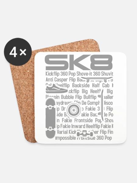 SK8 skate - Coasters (set of 4) - white