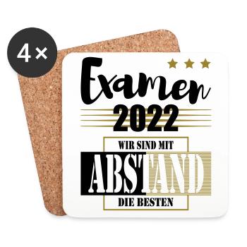 Examen 2022 Wir sind mit Abstand die Besten - Untersetzer (4er-Set) - Weiß - Vorne