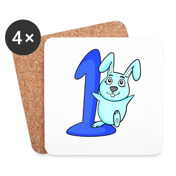 1 Jahr alt 1 Geburtstag Geschenk - Untersetzer (4er-Set) - Weiß - Vorne
