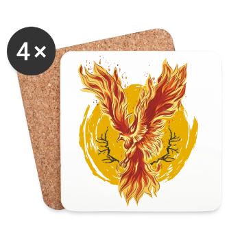 Phoenix zen power animal spirituality - Coasters (set of 4) - white - Front