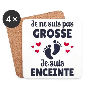 Pas Grosse Je Suis Enceinte Cadeau Grossesse - Dessous de verre (lot de 4) - blanc - Devant