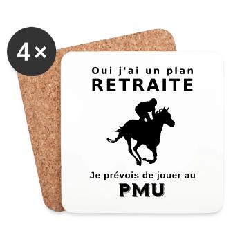 Oui j'ai un plan retraite ... Jouer au PMU - Dessous de verre (lot de 4) - blanc - Devant