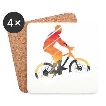 Vélo VTT - Dessous de verre (lot de 4) - blanc - Devant