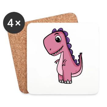 Dino Motif - Dessous de verre (lot de 4) - blanc - Devant