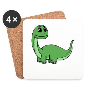 Dino Motif - Dessous de verre (lot de 4) - blanc - Devant