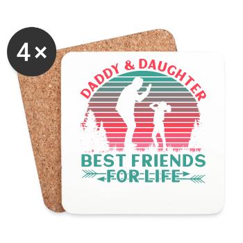 Daddy and Daughter best Buddies for Life - Coasters (set of 4) - white - Front
