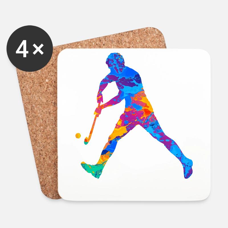 Hockey - Untersetzer (4er-Set) - Weiß