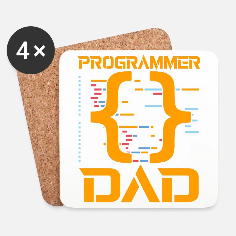 Programmer Dad - Untersetzer (4er-Set) - Weiß