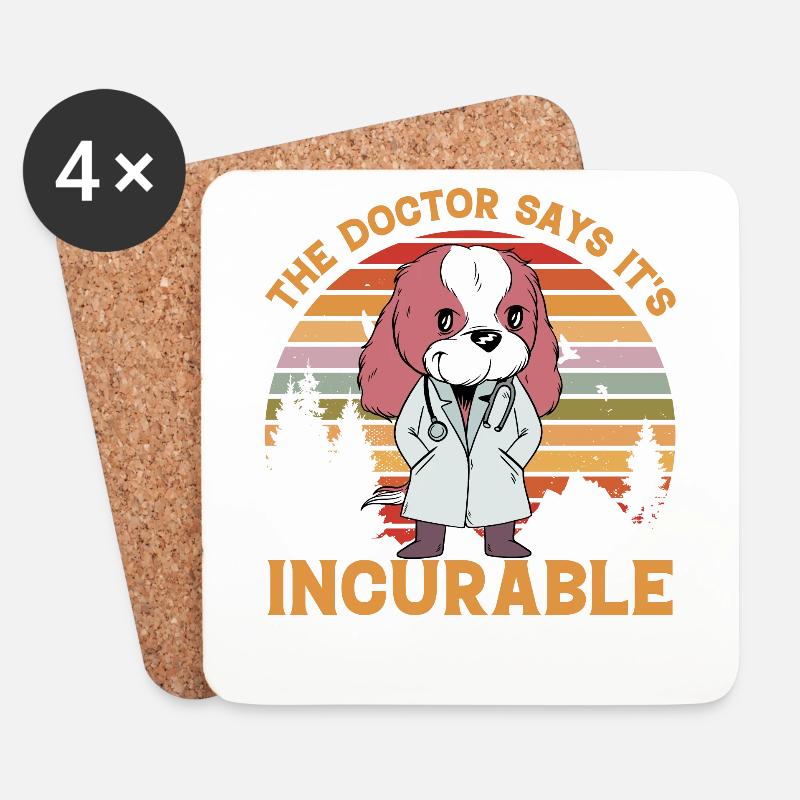 The Doctor says it's incurable - Untersetzer (4er-Set) - Weiß