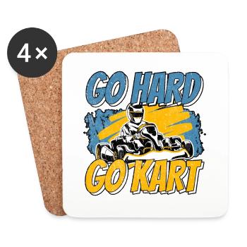 Go Hard Go Kart Gokarts Motorsport Kart Racing - Untersetzer (4er-Set) - Weiß - Vorne