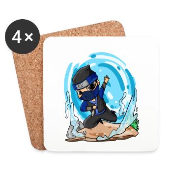Ninja motif for children - Coasters (set of 4) - white - Front