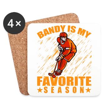 Bandy is my favorite Season - Coasters (set of 4) - white - Front