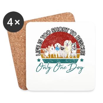 Dog Rescue Animal Rescue Animal Rights Adopting - Untersetzer (4er-Set) - Weiß - Vorne
