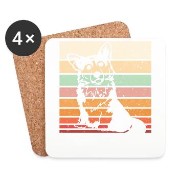 Corgi Rétro - Dessous de verre (lot de 4) - blanc - Devant