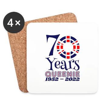 Le jubilé de platine de la reine 2022 | ROYAUME-UNI - Dessous de verre (lot de 4) - blanc - Devant