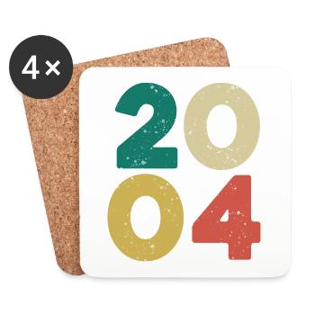 2004 - Vintage 2004 Retro Vintage - Coasters (set of 4) - white - Front