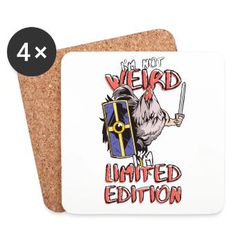 Cartoon Chicken Knight - Limited Edition - Saying - Coasters (set of 4) - white - Front