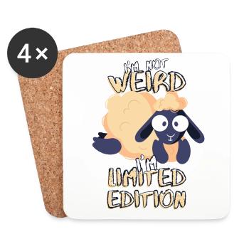 Cute Cartoon Sheep - Limited Edition - Saying - Coasters (set of 4) - white - Front