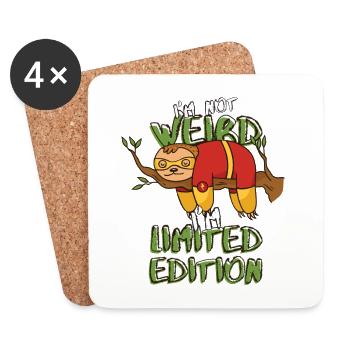 Cool Cartoon Sloth - Limited Edition - Saying - Coasters (set of 4) - white - Front