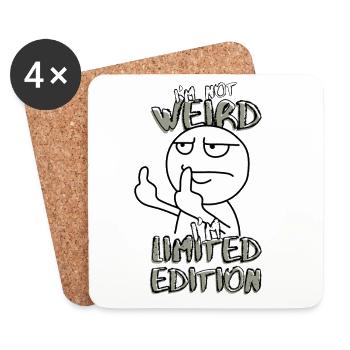 Cartoon Middle Finger - Limited Edition - Saying - Coasters (set of 4) - white - Front