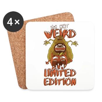 Monster Avocado Hunts Tomato - Édition Limitée - Dessous de verre (lot de 4) - blanc - Devant